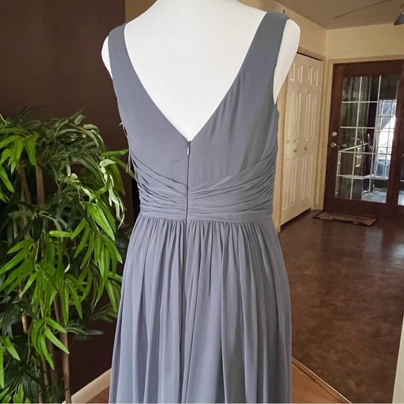 Jenny Packham Blue Chiffon Gown Empire Waist Dress Size 6 - Picture 12 of 15